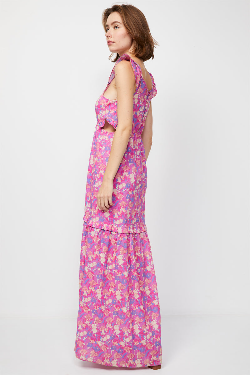 Fuchsia and Cobalt Blue Maxi Dress