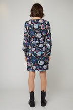Robe Portefeuille Noir Et Fuchsia