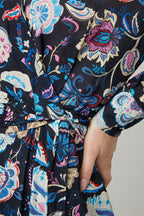 Robe Portefeuille Noir Et Fuchsia