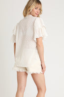 Blouse En Broderie Anglaise Écru