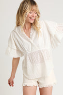 Blouse En Broderie Anglaise Écru