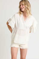 Blouse En Broderie Anglaise Écru