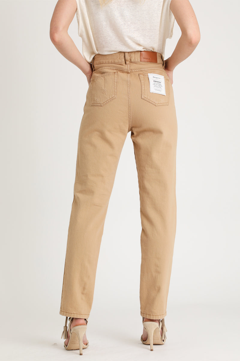 Straight Beige Jeans