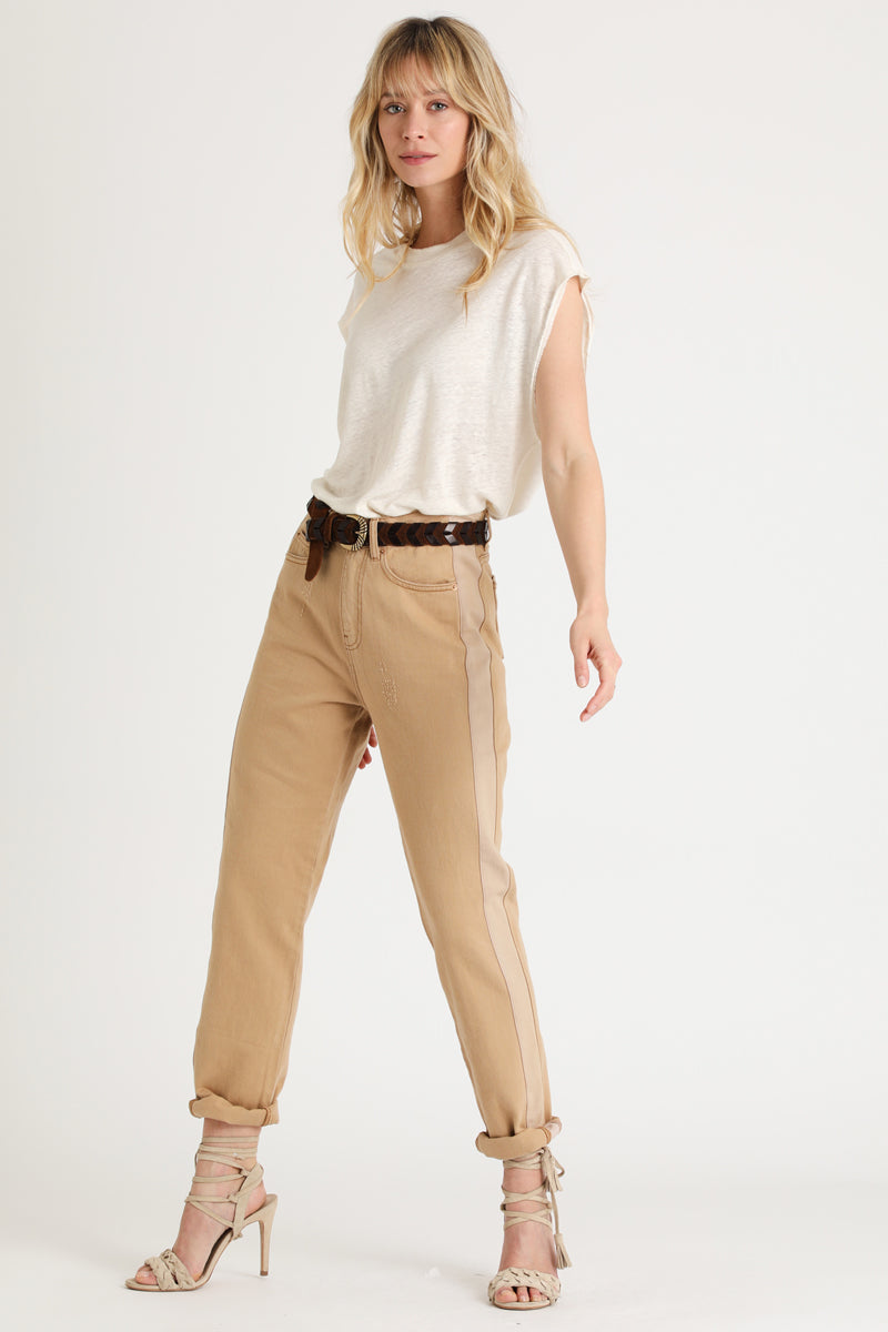 Berenice - Beige Straight-Cut Jeans