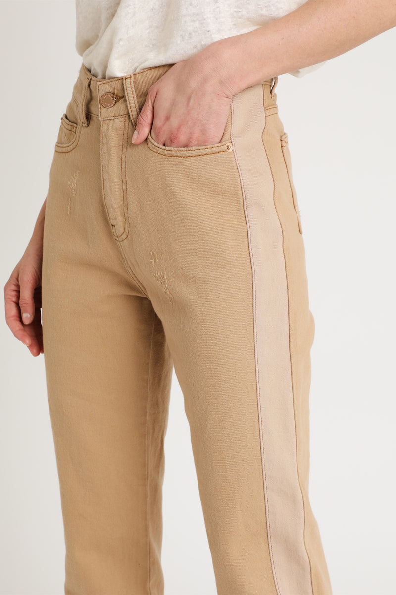 Berenice - Beige Straight-Cut Jeans