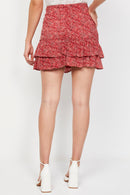 Jupe Volantée Rouge