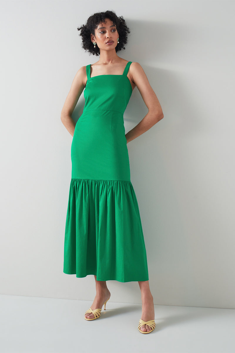 LK Bennett - Vestido de cintura baja Essie - Verde
