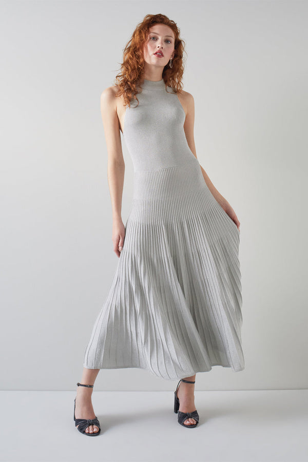 LK Bennett - Schott Long Dress - Light Gray