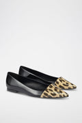 Murphy Nappa Leather Ballet Flats - Black and Beige