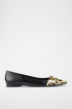 Murphy Nappa Leather Ballet Flats - Black and Beige