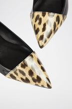 Murphy Nappa Leather Ballet Flats - Black and Beige