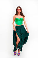 Jupe Longue Jasmin - Vert Canard