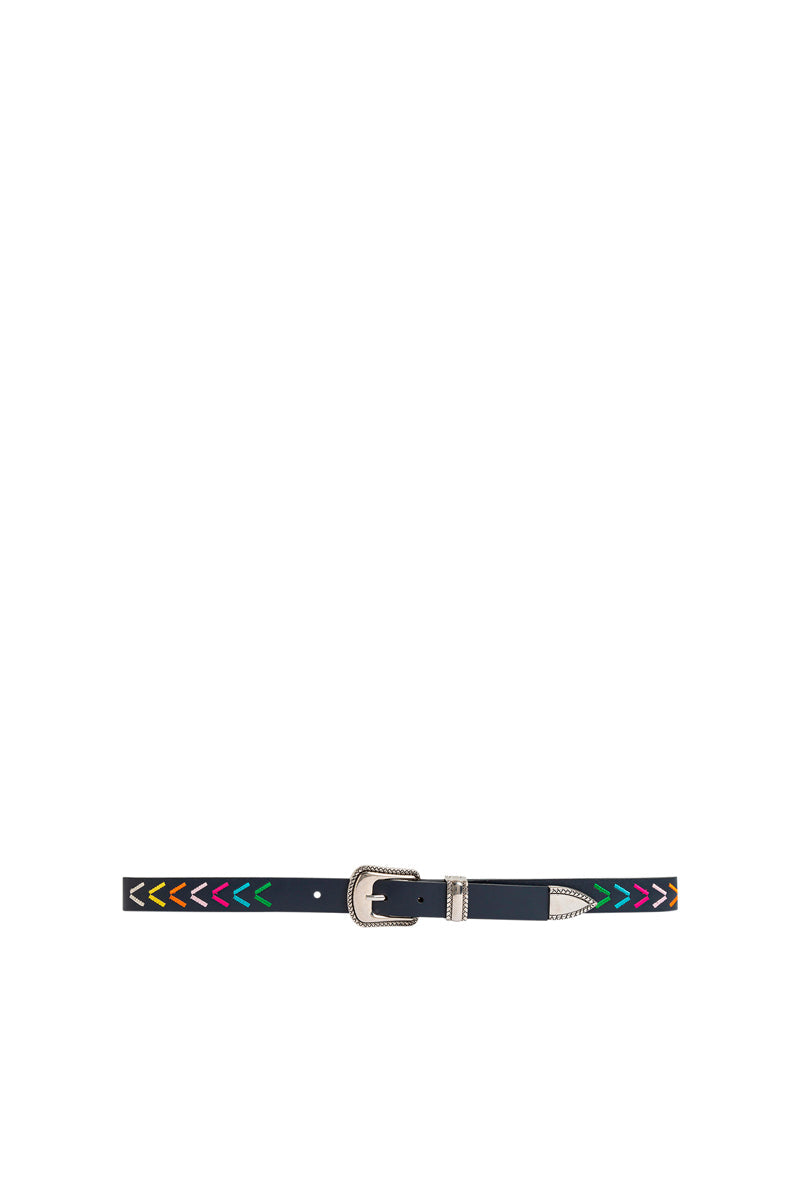 Ceinture En Cuir Kimmy - Bleu Marine