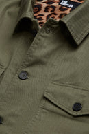 Chaqueta de tejido Chevron con forro de leopardo - Hombre