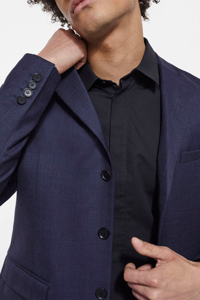 Chaqueta de traje de lana azul marino - Hombre