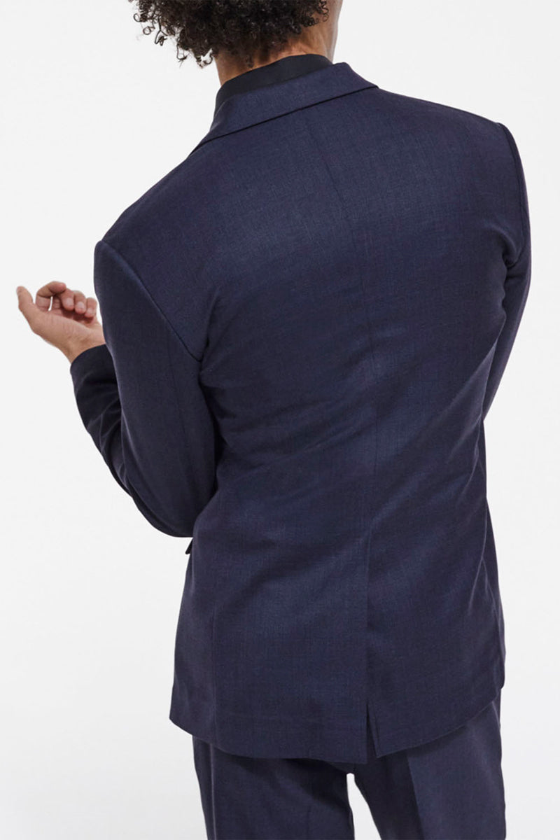 Chaqueta de traje de lana azul marino - Hombre
