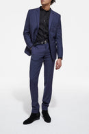 Chaqueta de traje de lana azul marino - Hombre