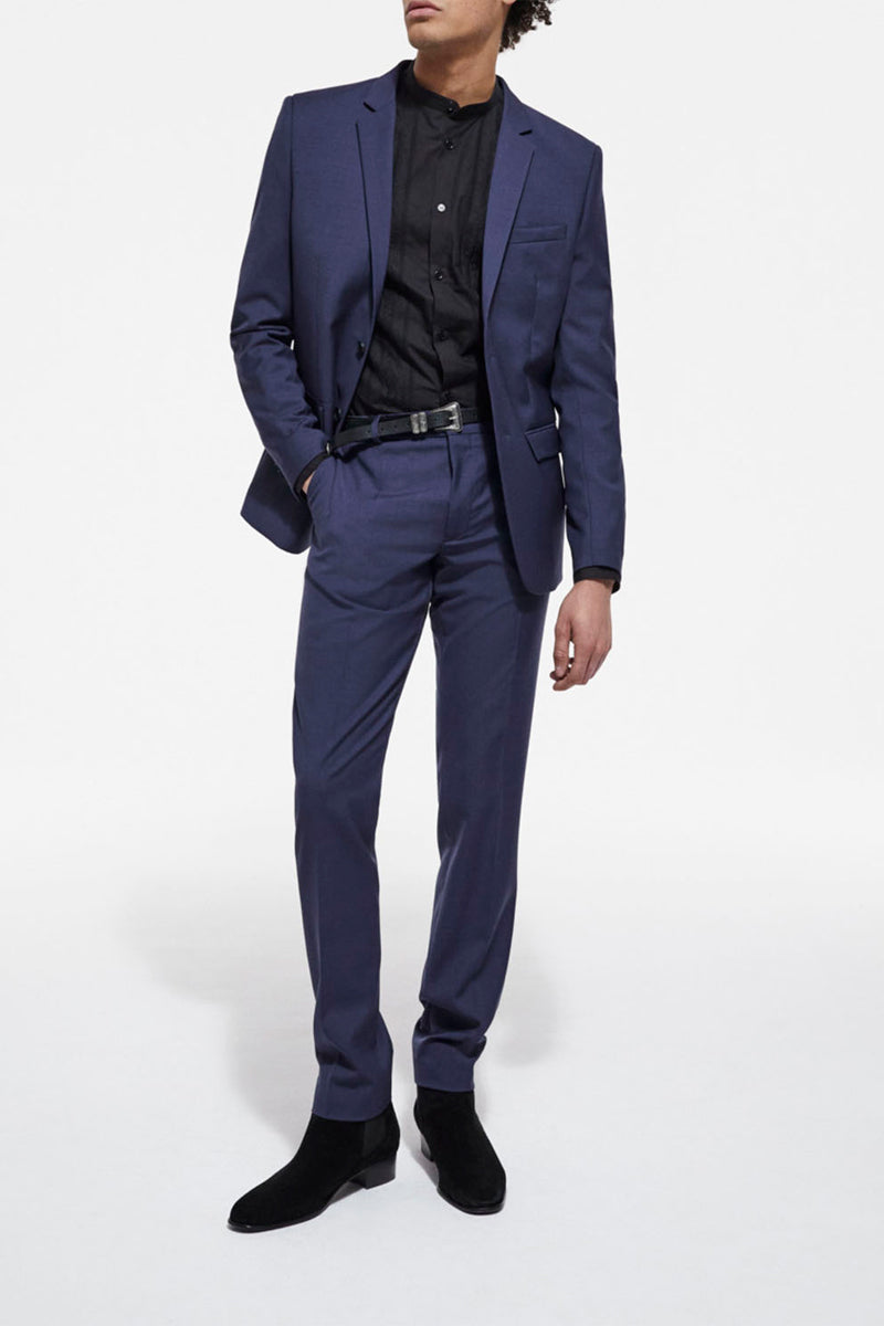 Chaqueta de traje de lana azul marino - Hombre