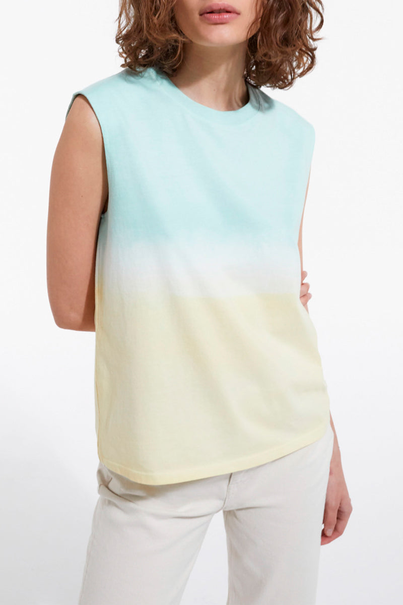 Camiseta Mujer Algodón Estampado Verde Y Amarillo - Mujer