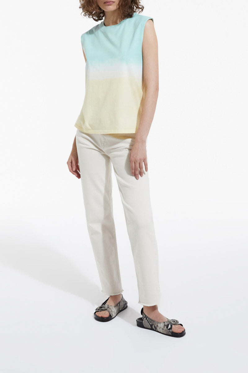 Camiseta Mujer Algodón Estampado Verde Y Amarillo - Mujer
