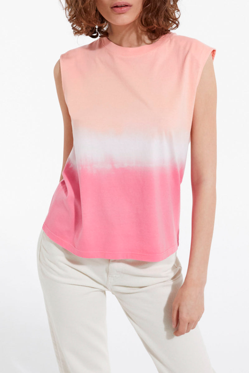 The Kooples - T-Shirt Coton Rose Et Blanc Motif Dégradé - Femme
