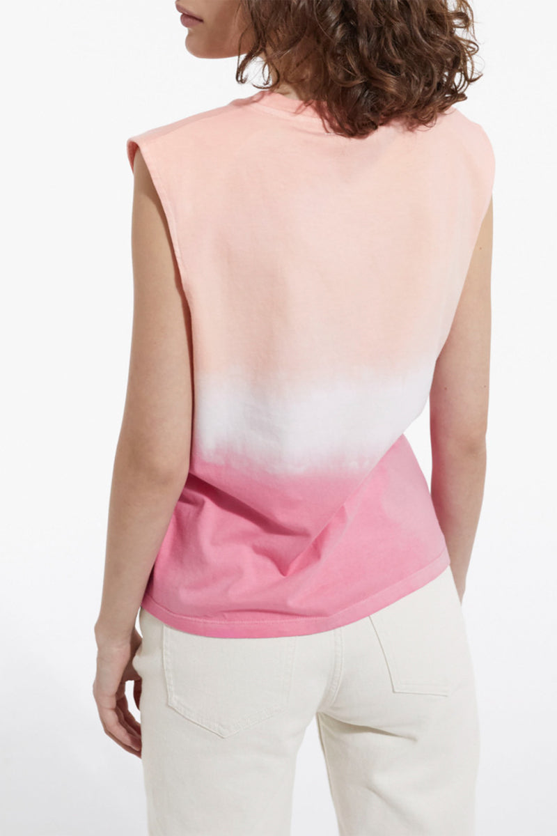 The Kooples - T-Shirt Coton Rose Et Blanc Motif Dégradé - Femme