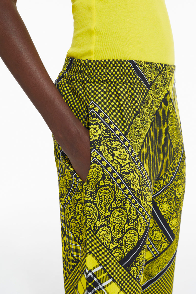 The Kooples - Pantalon Droit - Noir Et Vert Citron - Femme