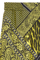 Pantalon Droit - Noir Et Vert Citron - Femme