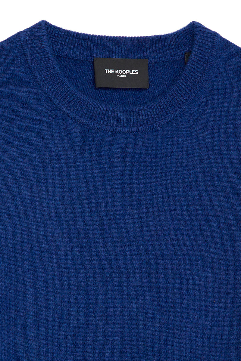 The Kooples - Blue Short Sleeve Cashmere Sweater - Woman