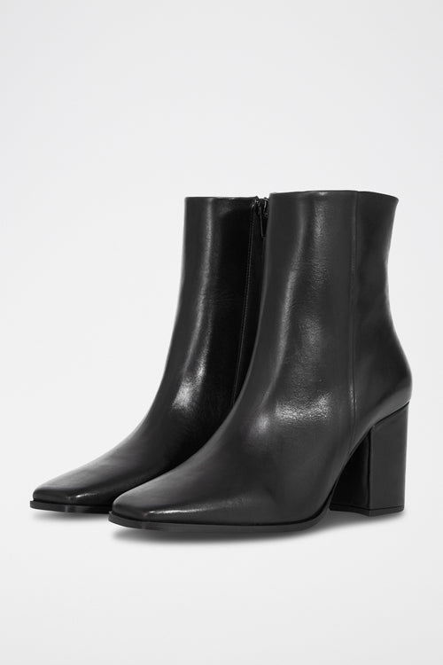 The Kooples - Bottines Noires À Talons À Bout Carré - Femme