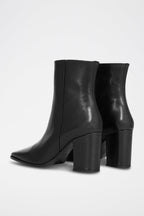 The Kooples - Black Heeled Ankle Boots with Square Toe - Women