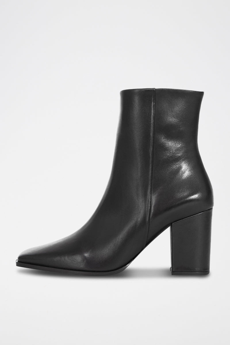 The Kooples - Black Heeled Toe Boots Carré - Woman