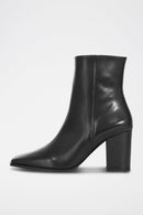 The Kooples - Bottines Noires À Talons À Bout Carré - Femme