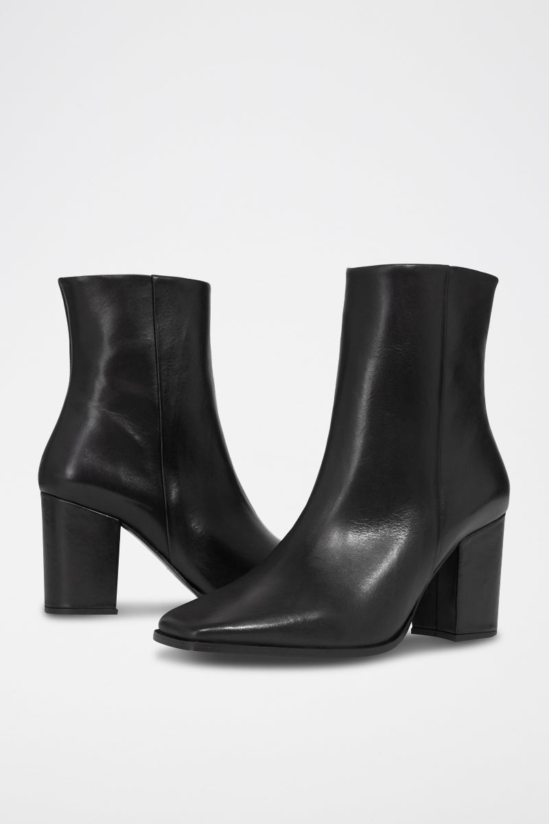 The Kooples - Black Heeled Toe Boots Carré - Woman