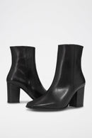 The Kooples - Bottines Noires À Talons À Bout Carré - Femme