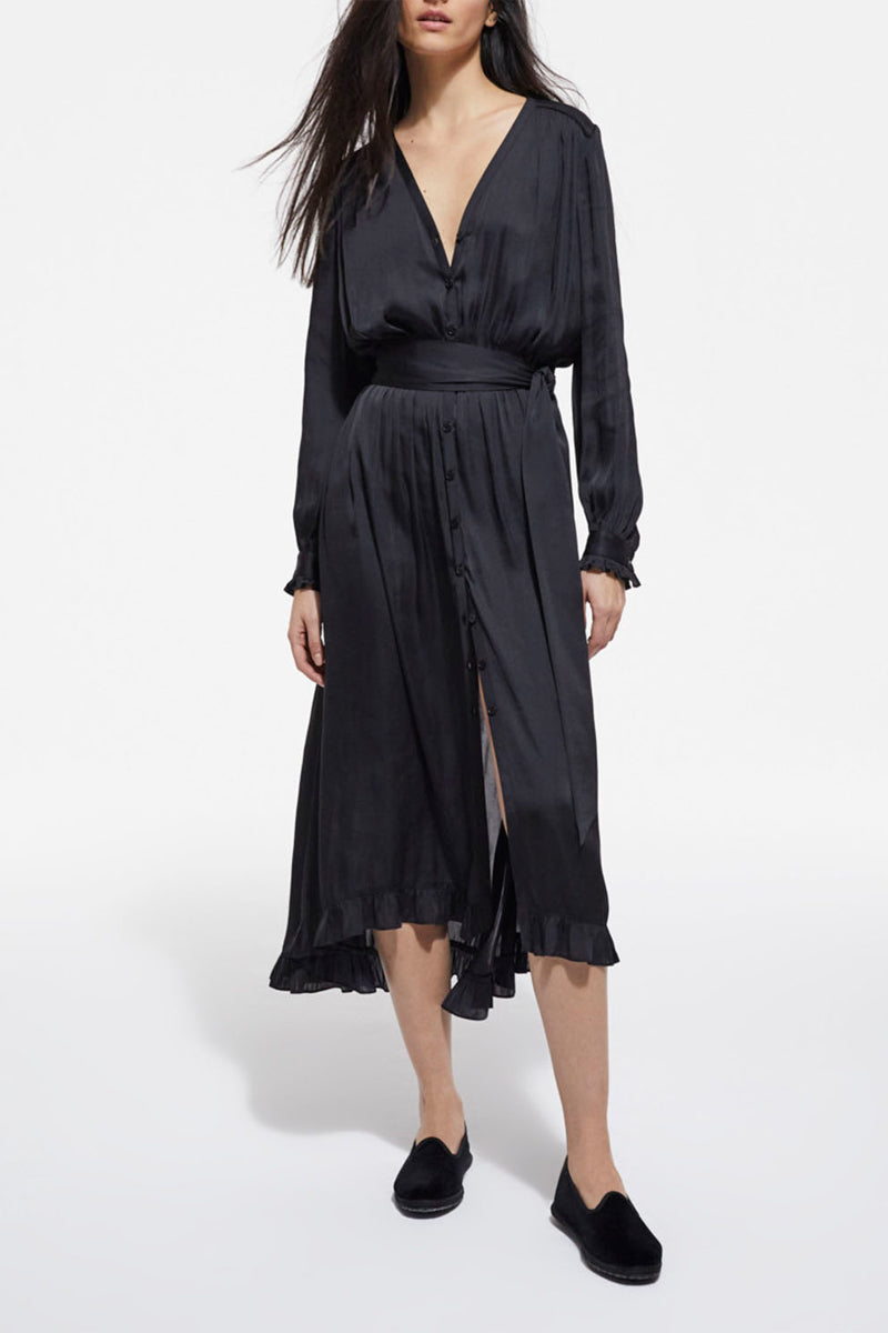 Shirt Dress - Black - Women