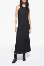 Long Black Leopard Dress - Women