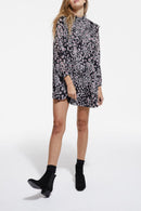 Vestido trapecio - Negro y rosa - Mujer