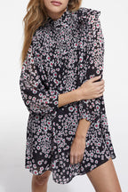 Trapeze Dress - Black And Pink - Women