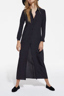 Robe Chemise En Soie - Noir - Femme