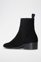 The Kooples - Chelsea Nubuck Ankle Boots - Black - Women