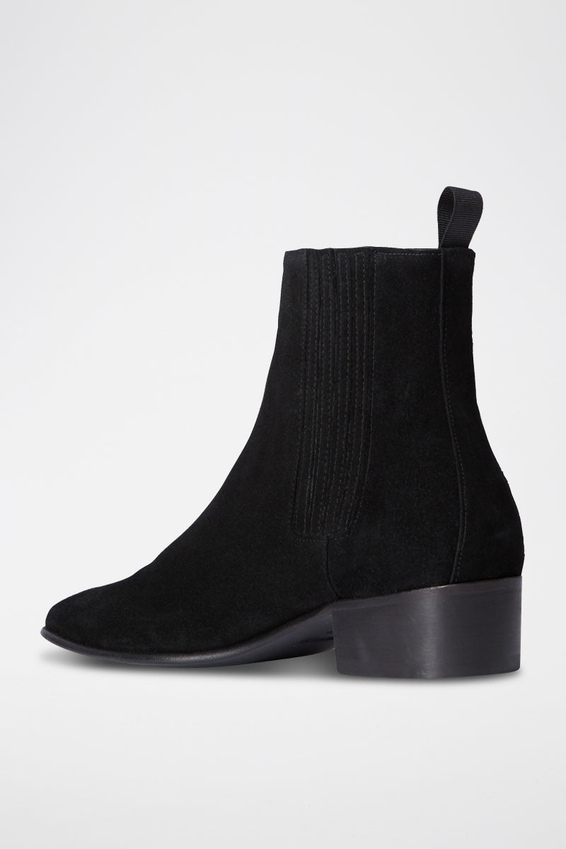 The Kooples - Chelsea Nubuck Ankle Boots - Black - Women
