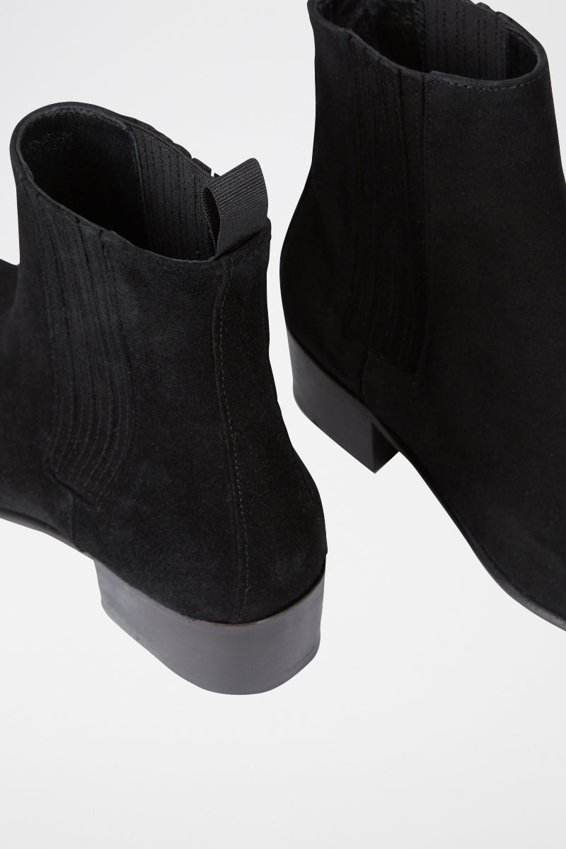 The Kooples - Chelsea Nubuck Ankle Boots - Black - Women
