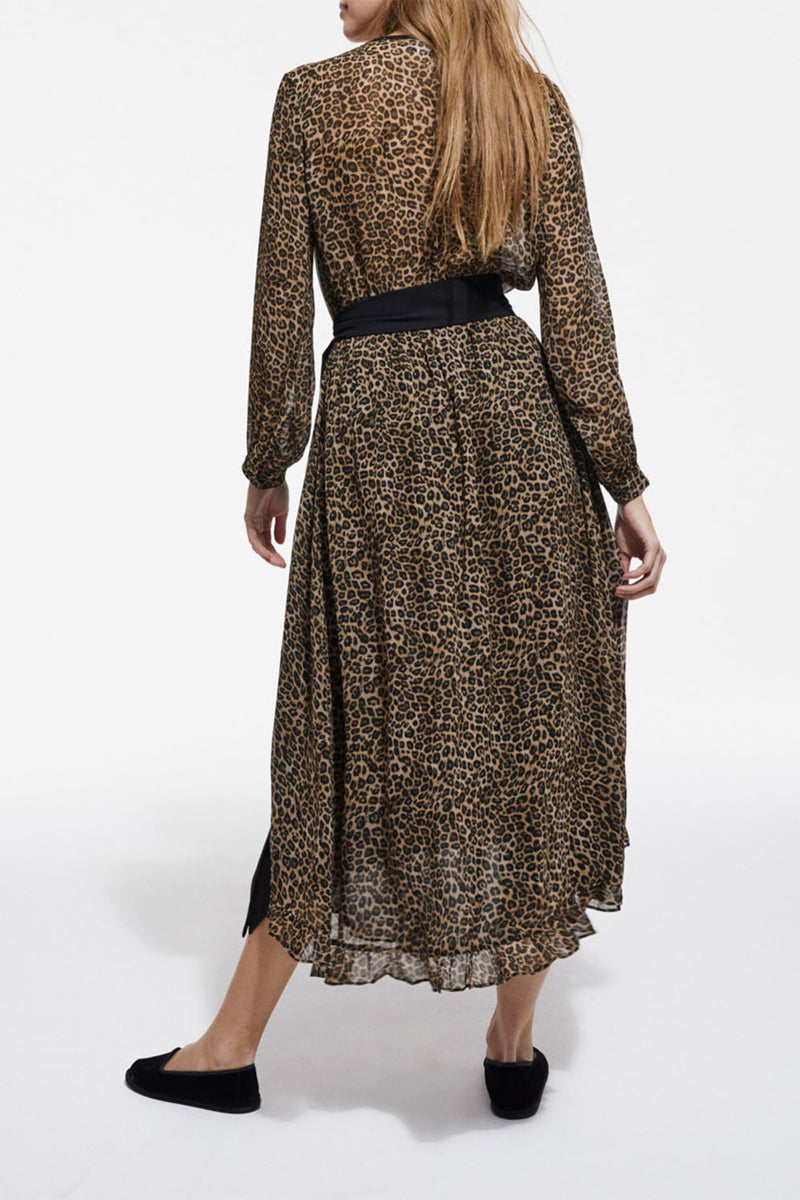 Shirt Dress - Beige And Black - Women
