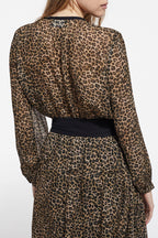Shirt Dress - Beige And Black - Women