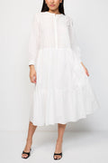 Navajo Embroidered Cotton Voile Long Dress - Women