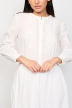 Navajo Embroidered Cotton Voile Long Dress - Women