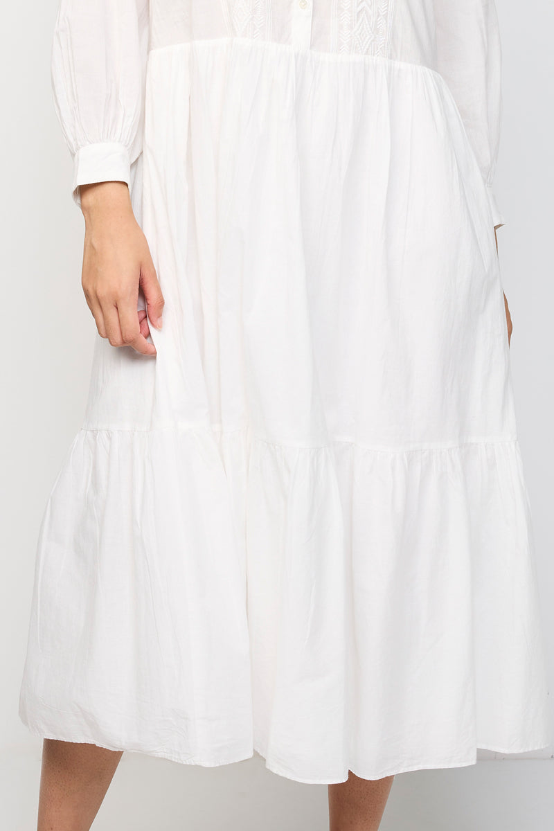 Navajo Embroidered Cotton Voile Long Dress - Women