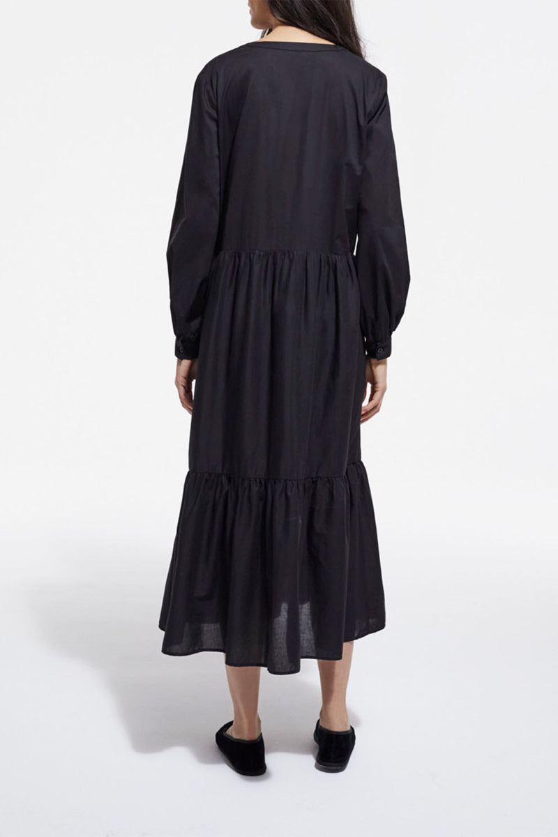 The Kooples - Long Black Embroidered Dress - Women