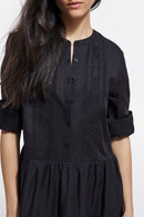 The Kooples - Vestido Largo Negro Bordado - Mujer